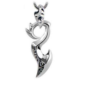 Quality Men's Sterling Silver Dragon Pendant Necklace with Thai Vintage Style Jewelry(N020987W) wholesale