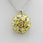 Fashion Sterling Silver Yellow Citrine Cubic Zircon Pendant Charm Necklace