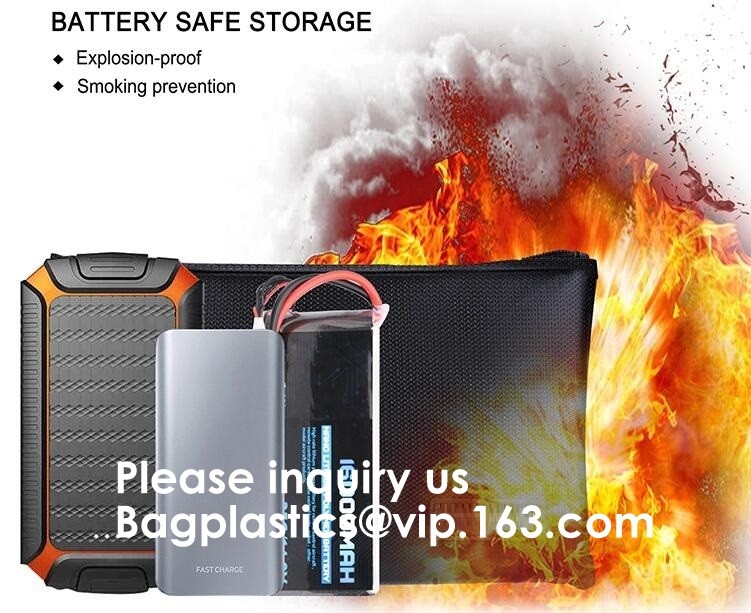 waterproof and fireproof resistant document bag,Lock Box Bag For Documents Money & Office Files Freproof Safe Bag with L