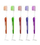 Dual Head Orthodontic Toothbrush Blue Green Red Pink Purple Black Braces Gum