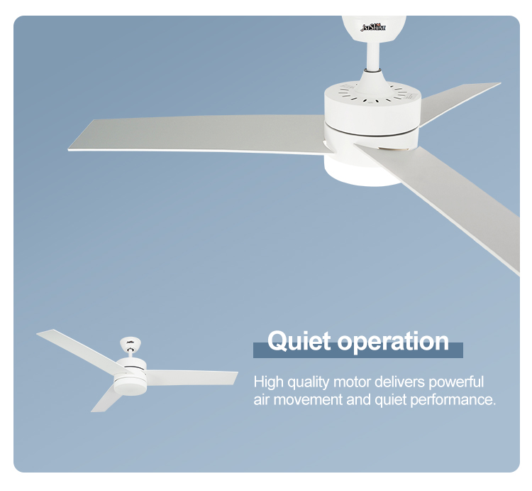 Metal Lamp Body Material Ceiling Fans with Light and Remote 1stshine Simple