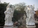 Garden Deco Life size Four angel marble statues,china marble sculpture supplier