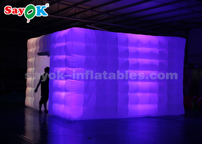6 Man Inflatable Tent White Cube LED Light Inflatable Air Tent For Event / Party / Advertising