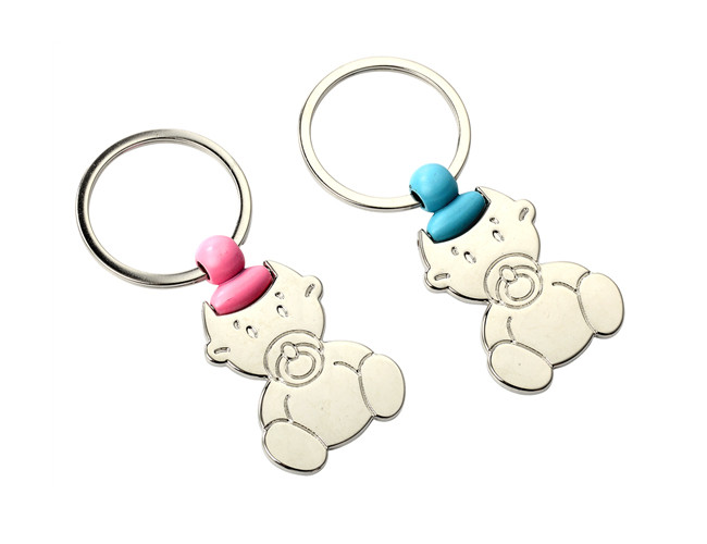 Baby Pattern 2mm Cute Metal Keychain Shopping Trolley Token Keyring