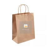 Recyclable Fast Food khaki Kraft Takeaway Paper Bags Logo Printed