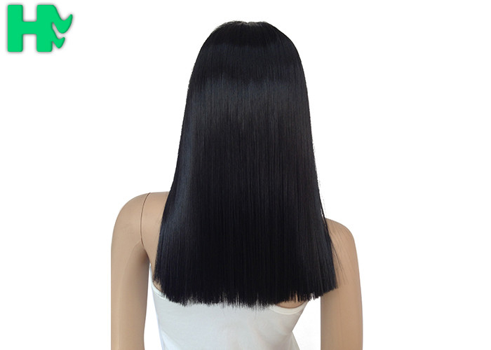Straight Full Head Synthetic Hair Wigs For Women with Natural Black Color