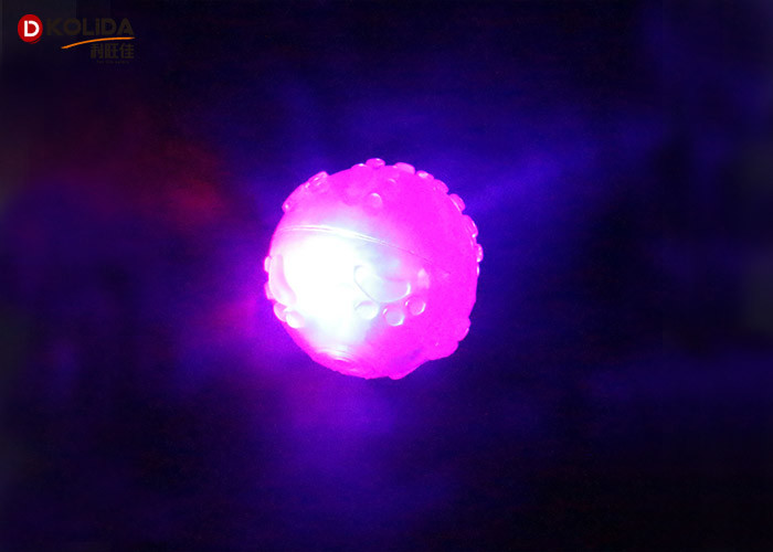 Elastic Light Up Balls Pink / Blue Color Rubber Material For Dog / Cat Molar