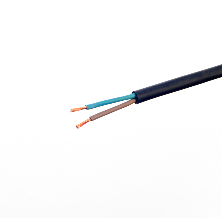 Insulated VDE Standard H05 Rr Cable Rubber 2x0.75 Copper Cable for Household Appliance and Outdoor Temperature Range -5C To 70C