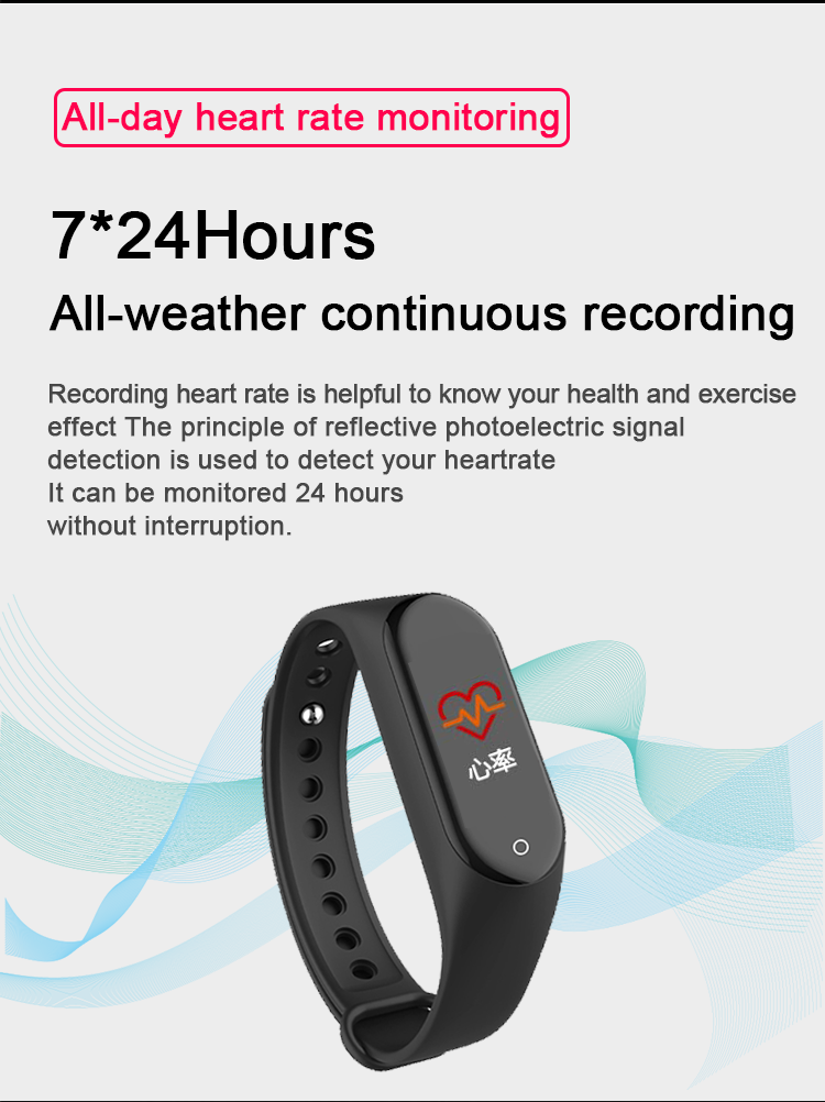 Pedometer Full Touch SmartWatch Calories Band Blood Pressure Bracelet 0.96inch
