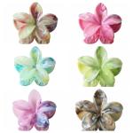 8cm marble patterned plumeria Grab Flower ponytail Hair clip Sweet hair shark
