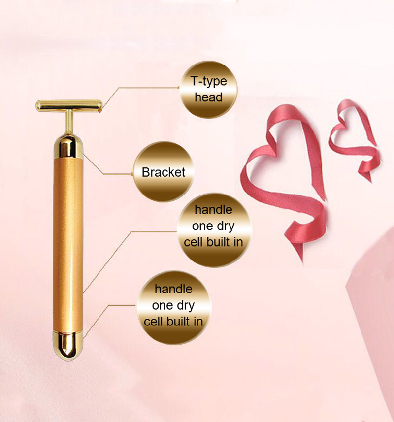 Face Lift DC 1.5V 6000VPM 24K Gold Bar Face Massager