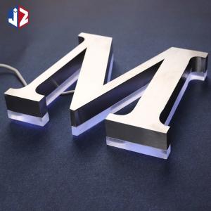 Quality DC 12V Advertising LED Backlit Signage Brushed Stainless Steel Backlit Signs wholesale