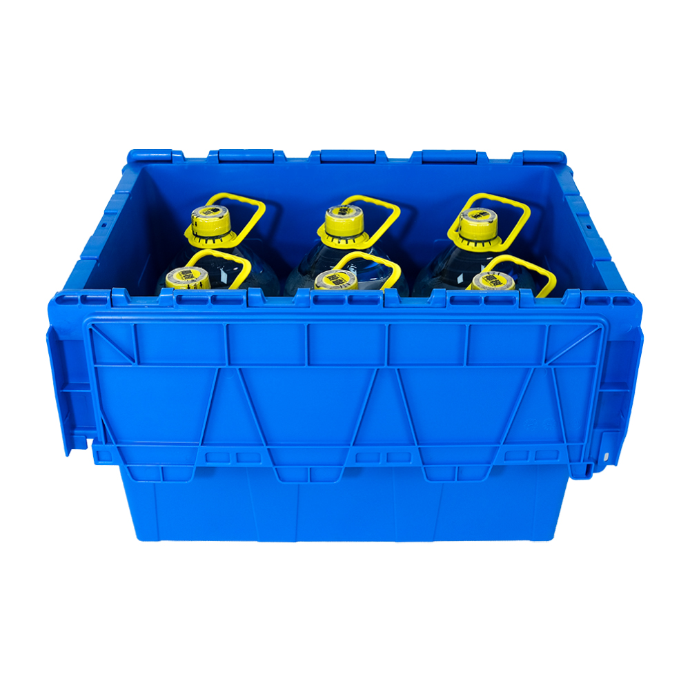 Food Grade Plastic Attached Lid Container for Nesting and Logistic OEM ODM Acceptable