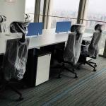 Open Staff Table MDF Office Workstation Furniture For 4 Person