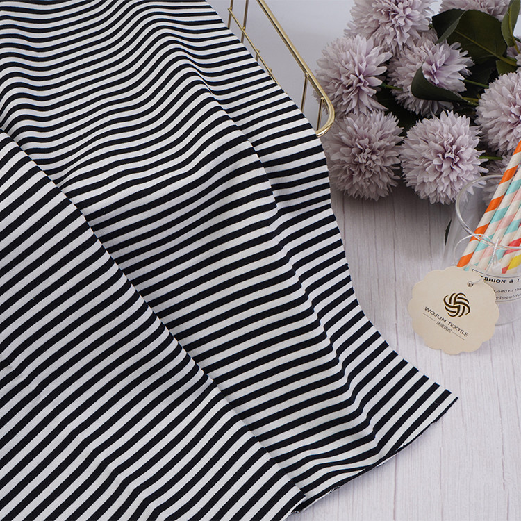 Cotton Striped Sweater Knit Fabric , 200cm Winter Striped French Terry