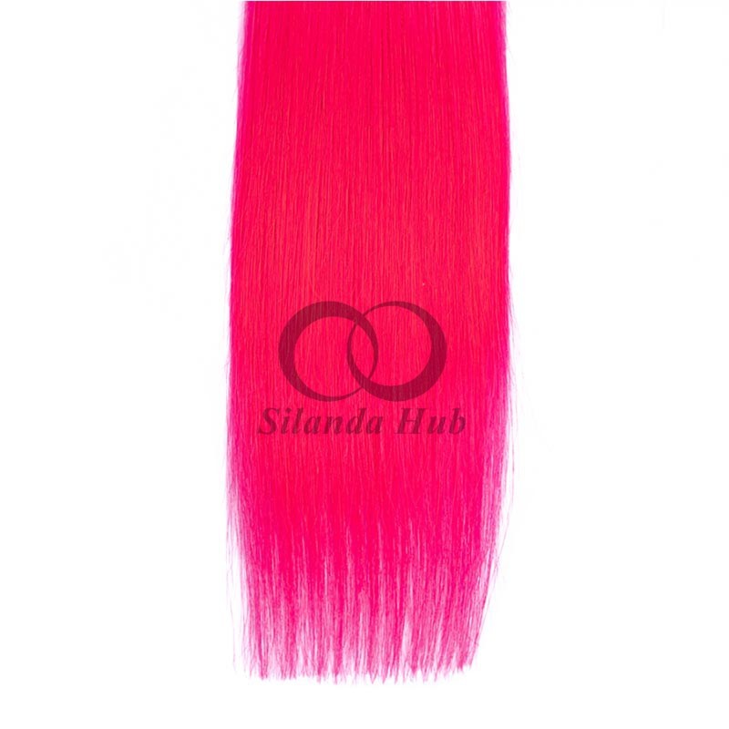 #T1B/Pink Straight Remy Human Hair Bundles Sew In Weave Bundles Brazilian Bundle Deals