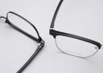 Portable Rectangle Metal Browline Glasses Framework Unisex 3534