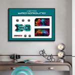 3D Wall Murals for 4S Dealerships Luxury Sports Car Crystal Glass Painting