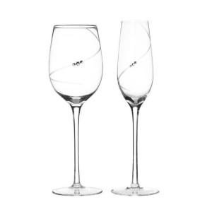 Quality New Design Diamond Decoration Personalized Clear Crystal Wine Glass Glass Gift wholesale