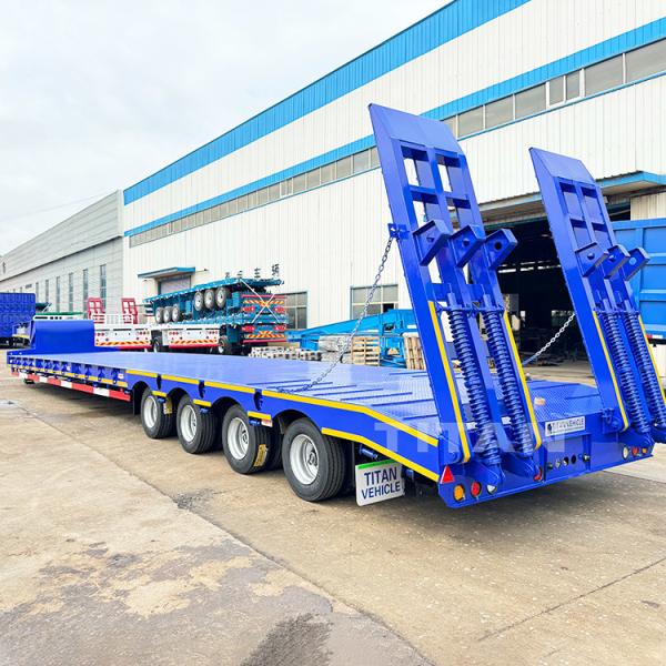 TITAN Heavy Duty 4 Axle 100 Ton Lowbed Truck Trailer Low Bed Semi Trailer for