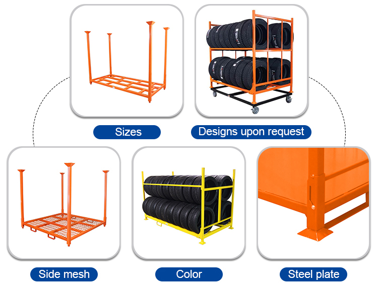 Portable Tire Rack Tire Stacking Rack 60 Inch Tire Racking Tire Storage Rack