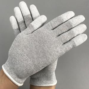 Quality CE White Grey Lint Free 22.5cm ESD Antistatic Gloves wholesale