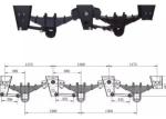 1175MM Semi Trailer Suspension Assembly 12t Tri Axle Semi Slipper Spring