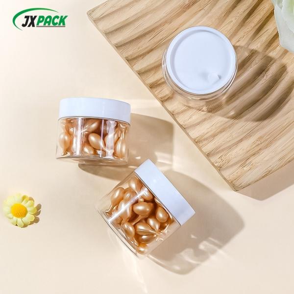 Pet Lids 5oz 6oz 8oz 50ml 50g Clear Plastic Cosmetic Packaging Jar For Face