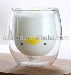150ml 240ml 300ml Heart Shaped High Borosilicate Milk Mugs Tea Mugs Insulated Double Wall Glass Coffee Cup