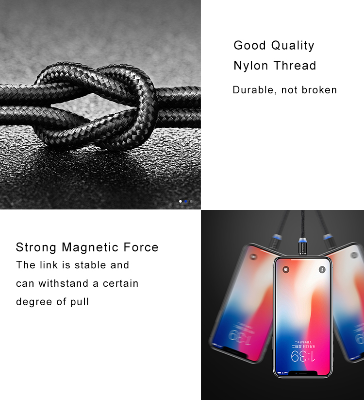 3 In 1 Charger Usb Phone Cable Magnetic Phone Charger Cable For Mobile Devices