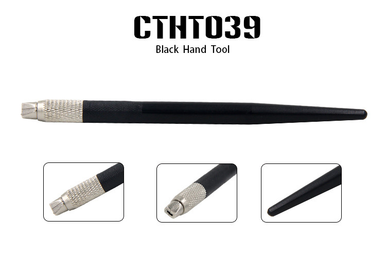 Stainless steel Cool Black 3D Embroidery Microblading Manual Eyebrow Embroidery Pen