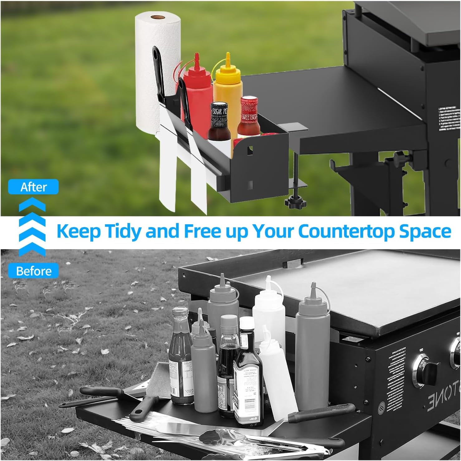 2-3Kg Finish Removable Grill Caddy BBQ Accessories Space Saving Storage Box Organizer