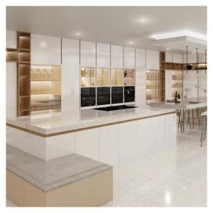 Quality Minimalist Design Modern Kitchen Cabinet Accessories Veneer and Lacquer Finished Doors wholesale
