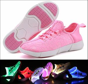 Quality Pink Fiber Optic LED Shoes Full Screen Display Girls Light Up Sneakers wholesale