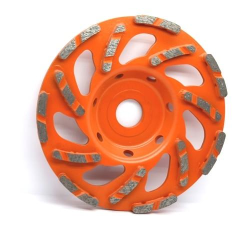 Orange Metal Bonded Diamond Grinding Wheel For Concrete / Masonry Surface