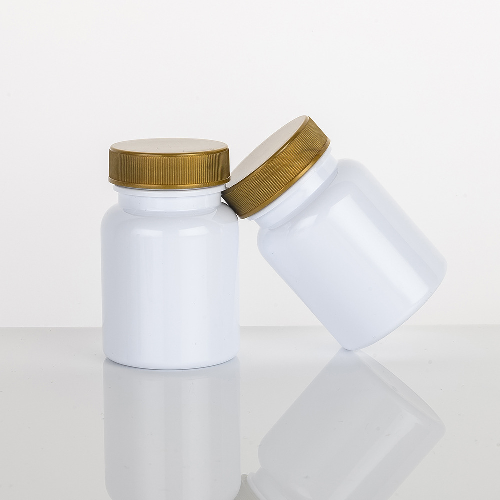 Wide Mouth Clear Blue Frosted Pill Supplement Capsules Empty Vitamin Plastic Bottle with Screw Cap Capsules Tablets PET Bottle