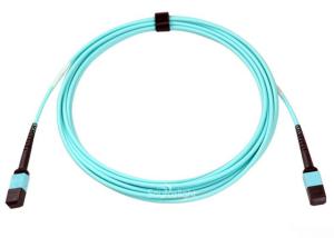 Quality Mtp Female Mtp Female Om3 Fiber Optic Patch Cord 12 Core Aqua Color wholesale
