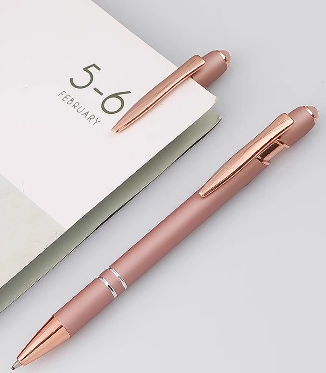 Metal press pen, aluminum rod, touch screen ballpoint pen company gift pen with custom logo exhibition pen