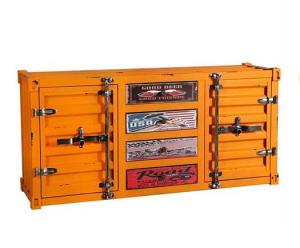 Quality Orange 2 Door 4 Drawers Container Side Cabinet Shape TV Cabinet wholesale