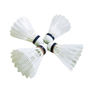 Quality Nylon Badminton Training Shuttlecock White Cross Fitness Goose Feathers Badminton wholesale