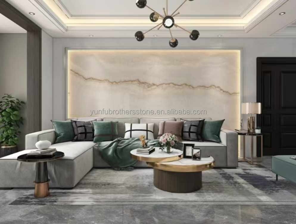 Modern Hotel Design Style Transparent White Jade Marble Slab for Wall and Floor
