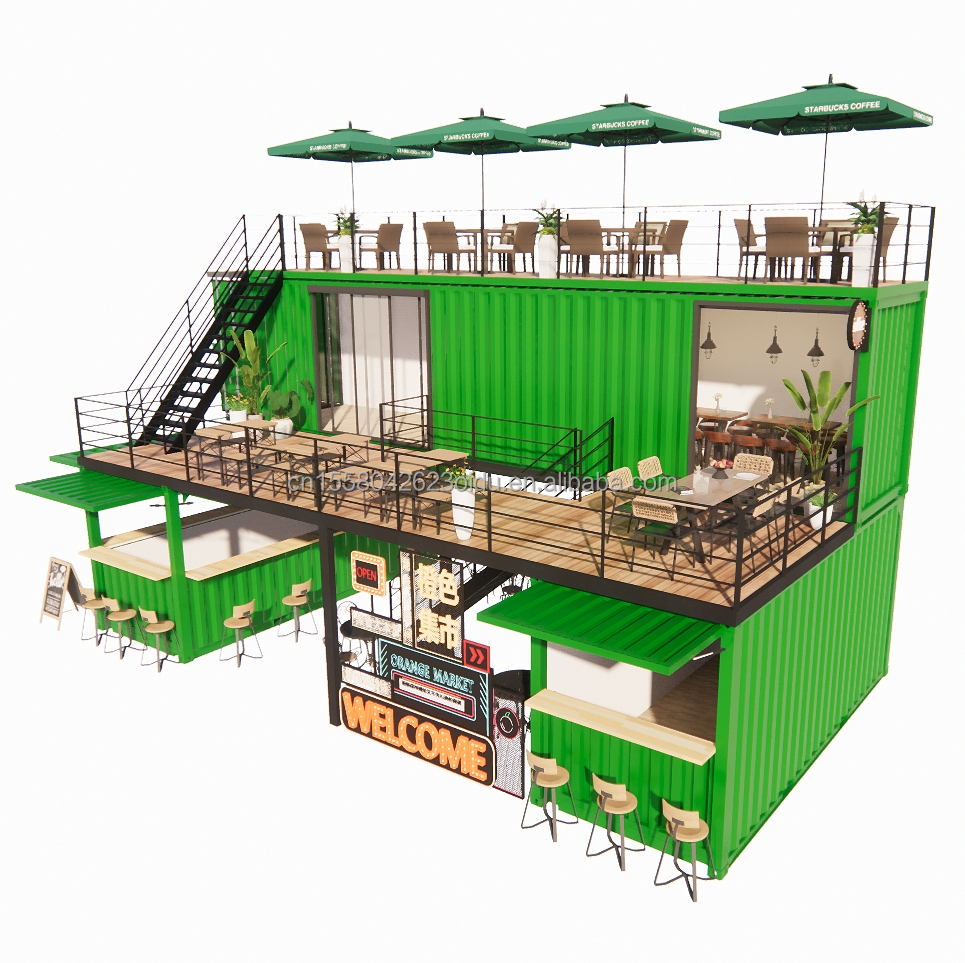 Experience the Best of Beer/Coffee/Food Kiosks with Our 40FT Container Bar and Terrace
