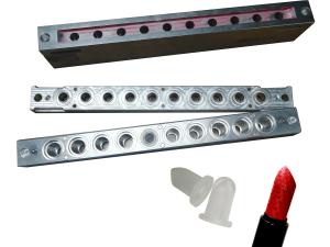 Quality 10 Cavities Half Silicone Lipstick Lip Stick Metal Aluminum Mold wholesale