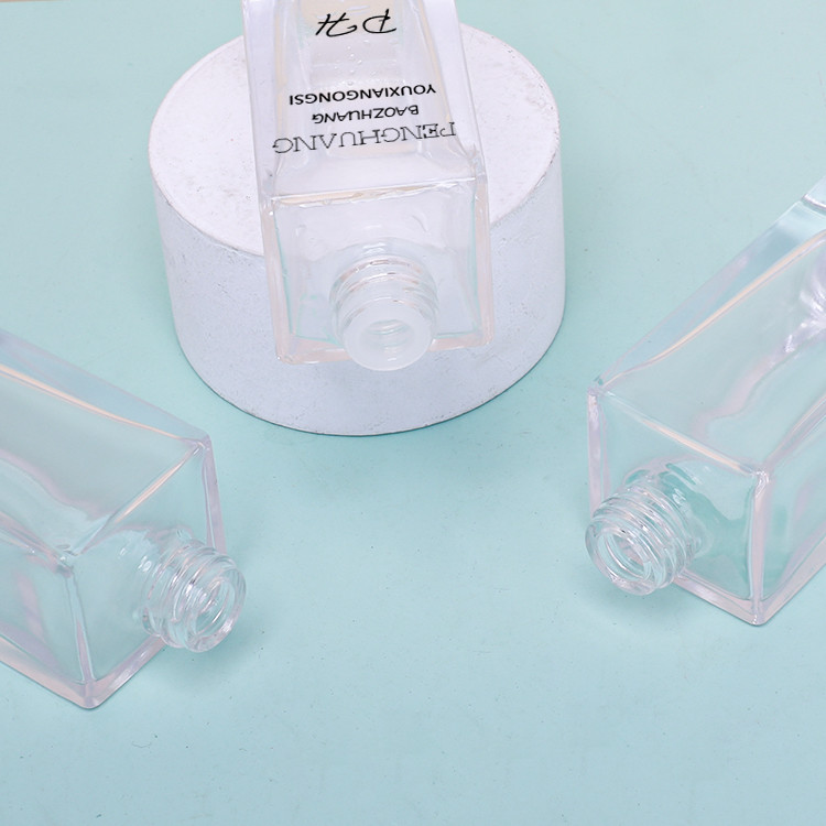 Wholesale Cosmetic Packaging Skin Care 50ml Glass Dropper square Bottles Glass Serum Bottle