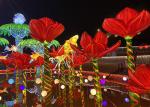 Entertainment Group Of Huge Fabric Chinese Lanterns Decorated For Outdoor Garden