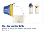 Medium Slow Flow Milk Flip Cap Baby Bottle Triangle Anti Colic Wide Neck 180ml