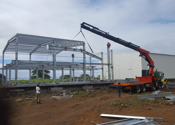 Steel Structure Prefabricated Warehouse Buildings , Ecuador Steel Frame Fabrication