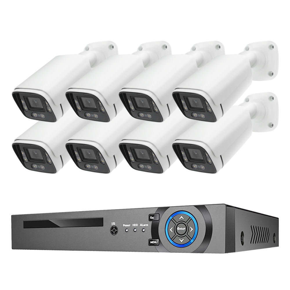Customized 8 Channels Outdoor Face Detection H.265 4K 8MP Wired POE IP Network Security Home CCTV Camera System