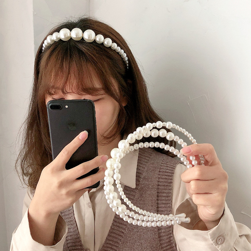 Pretty Ladies Hair Bands For Short Hair Luxury Pearl Hairband Elegant Women Headband
