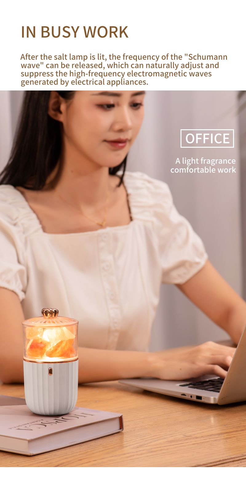 Newest Nature Crystal Salt Rock Aromatherapy Lamp 7 Color Atmosphere Night Light For Bedroom Office Car Air Purify